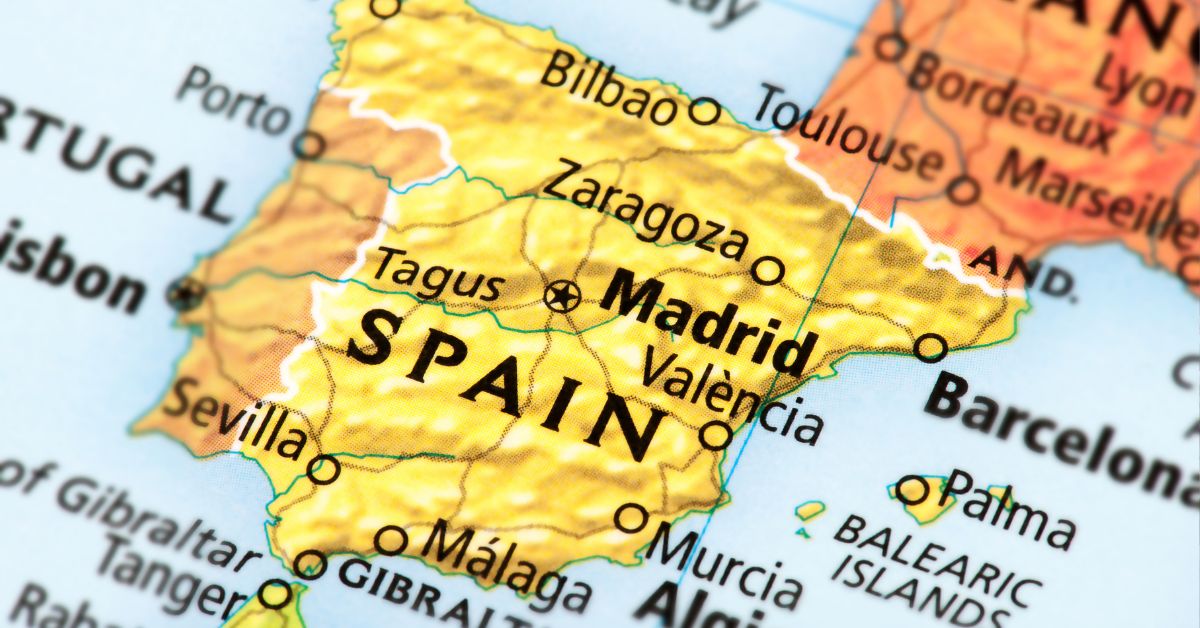 Spanien kort